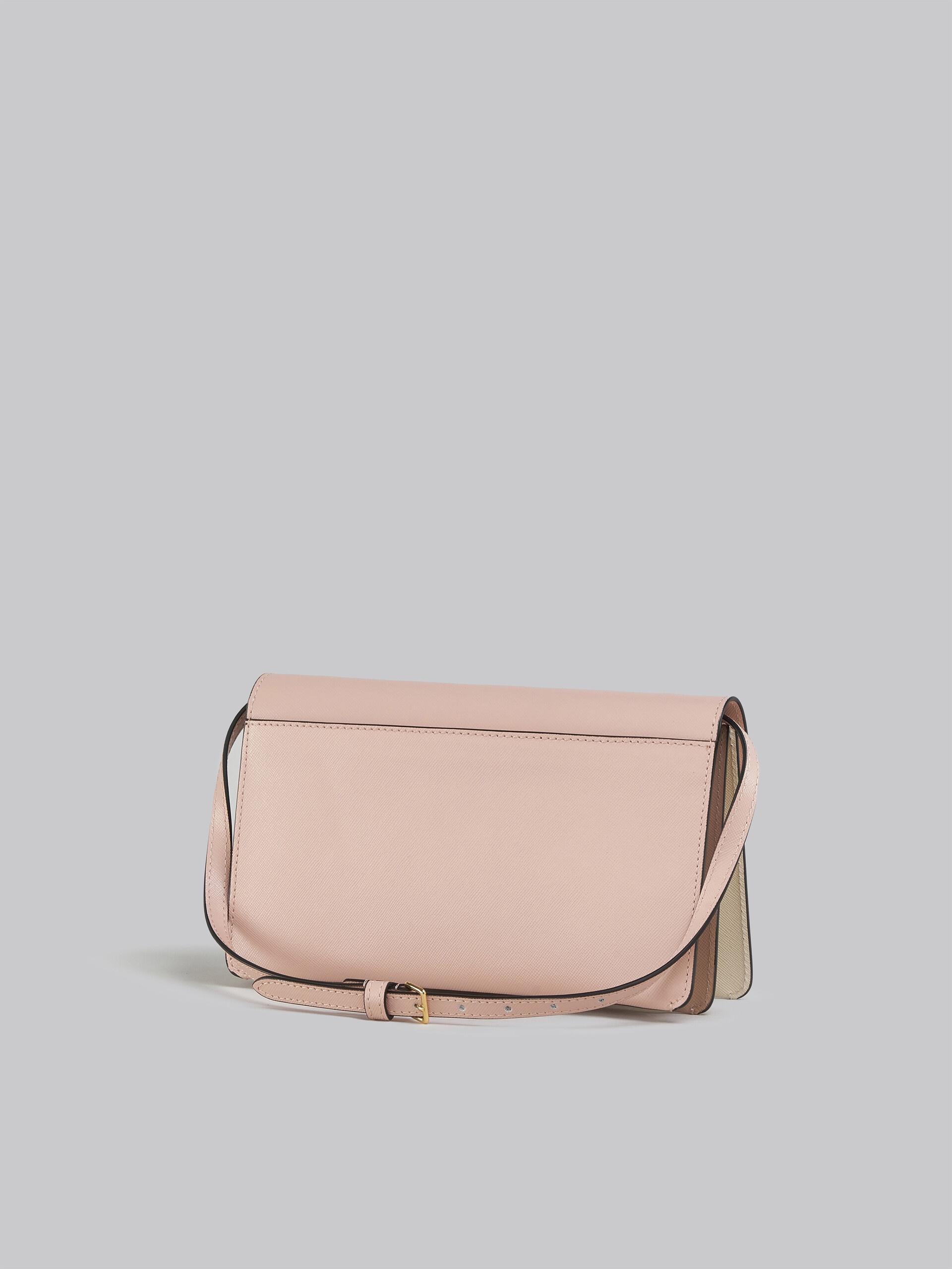 TRUNK CLUTCH IN PINK WHITE AND BEIGE SAFFIANO LEATHER - 3