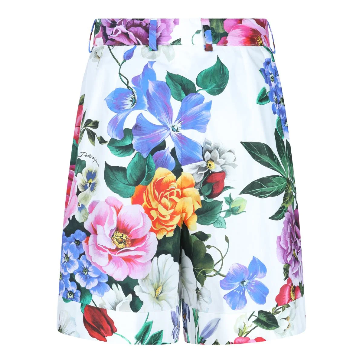 Dolce & Gabbana Multicolor Bermuda Shorts With All-Over Floral Pattern Print In Cotton Woman - 1