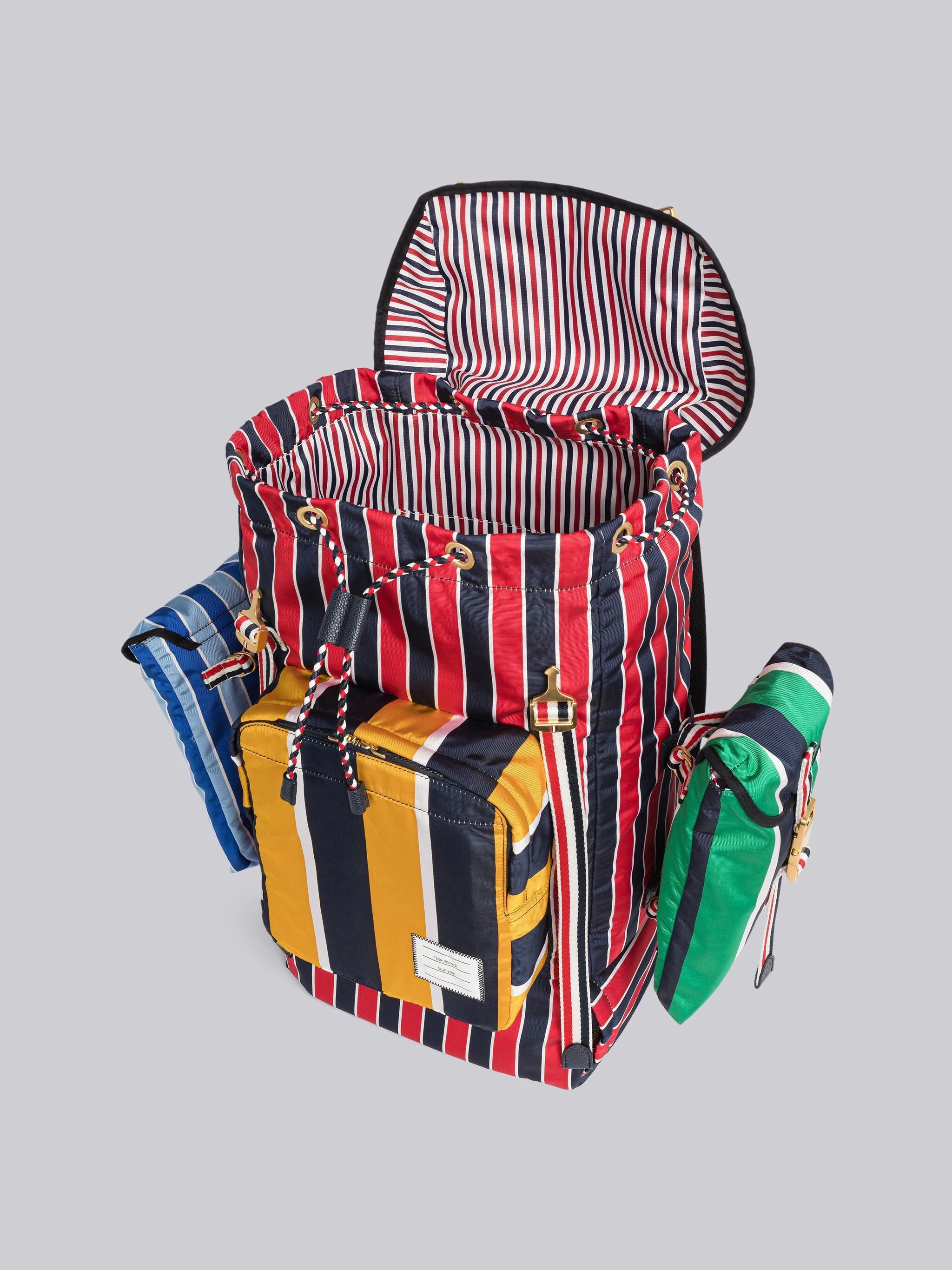 Fun-Mix Stripe Tie Jacquard Mountaineering Backpack - 5