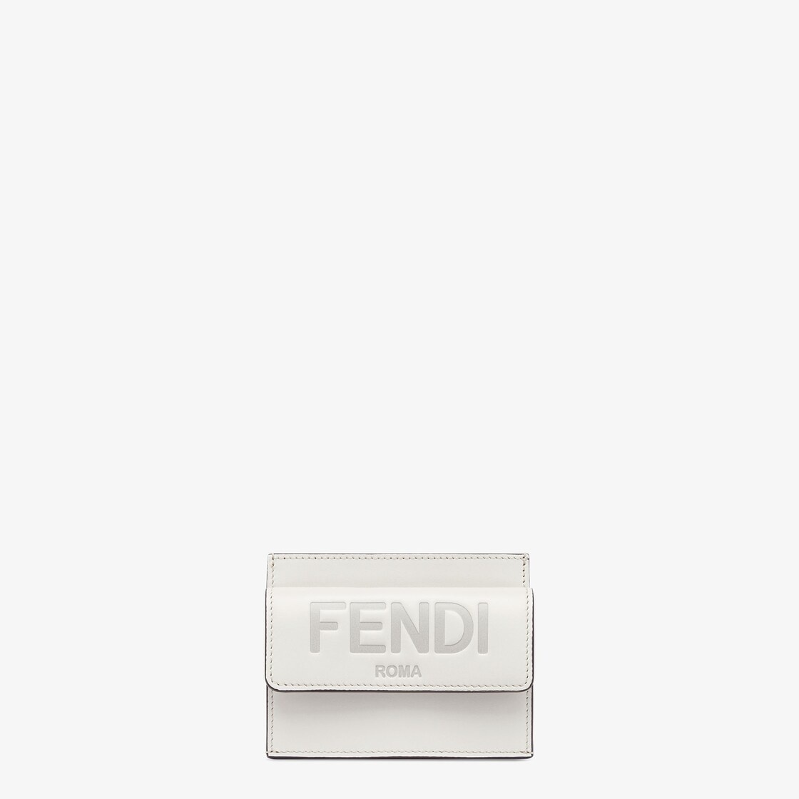Fendi Roma card holder with three card slots and coin pocket with press-stud button. Made of light g - 1
