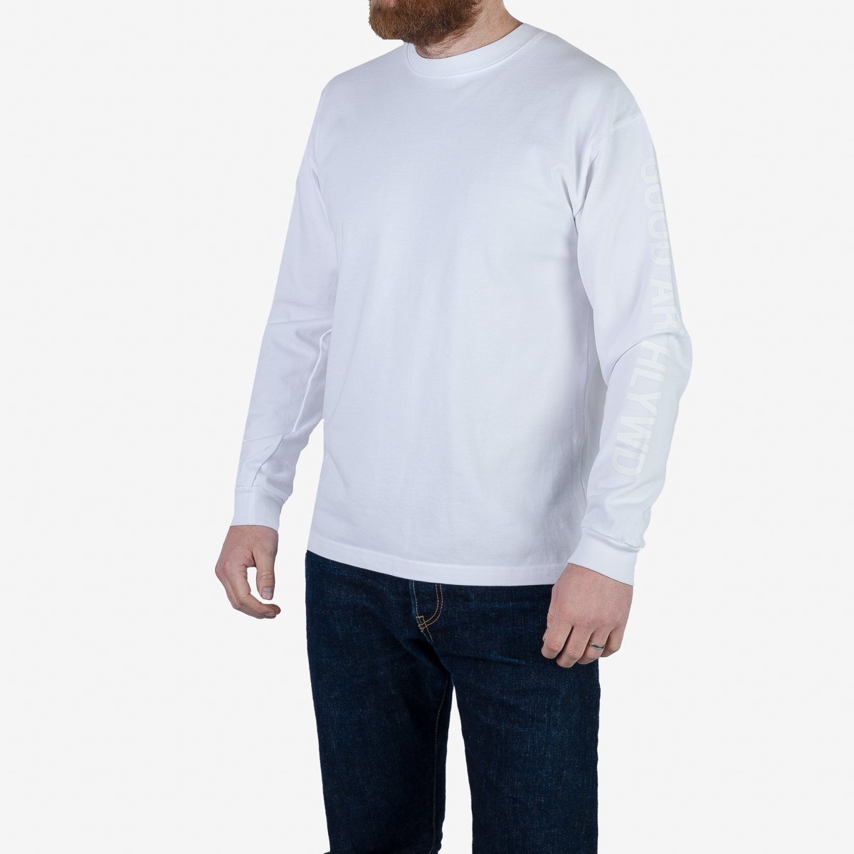 GA-LS-WHT GOOD ART HLYWD Heavyweight Long Sleeve Crew Neck T-Shirt - Optic White - 2