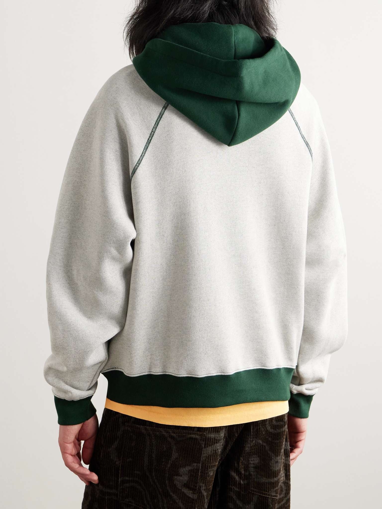 Logo-Embroidered Colour-Block Cotton-Jersey Hoodie - 3