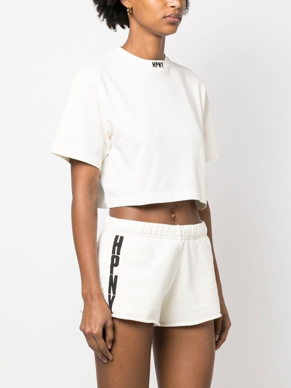 embroidered-logo cropped T-shirt - 3