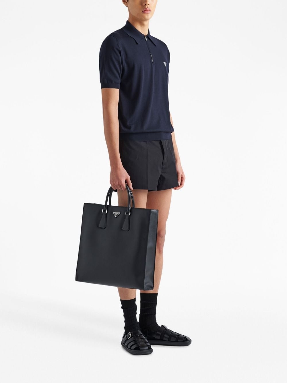 Prada half-zip wool polo shirt | REVERSIBLE