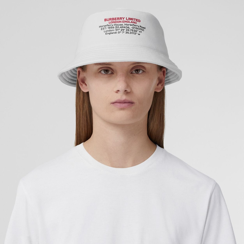 Burberry Location Print Cotton Bucket Hat outlook