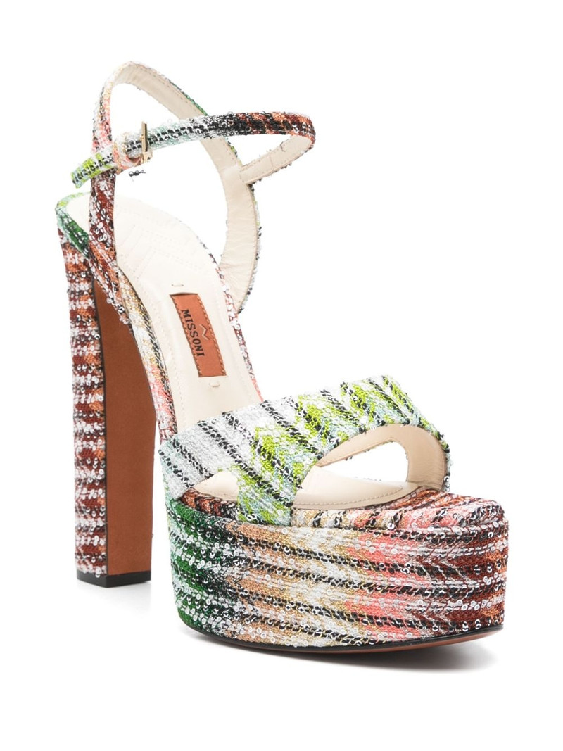 Missoni 145mm sequinned sandals outlook