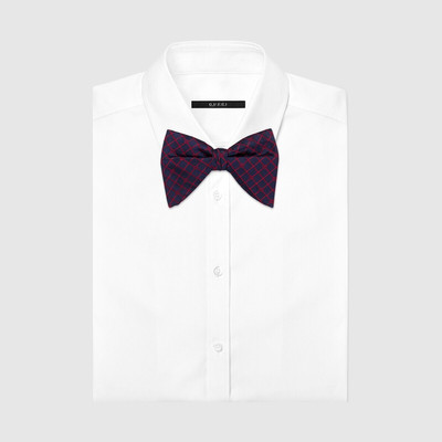 GUCCI GG check silk bow tie outlook