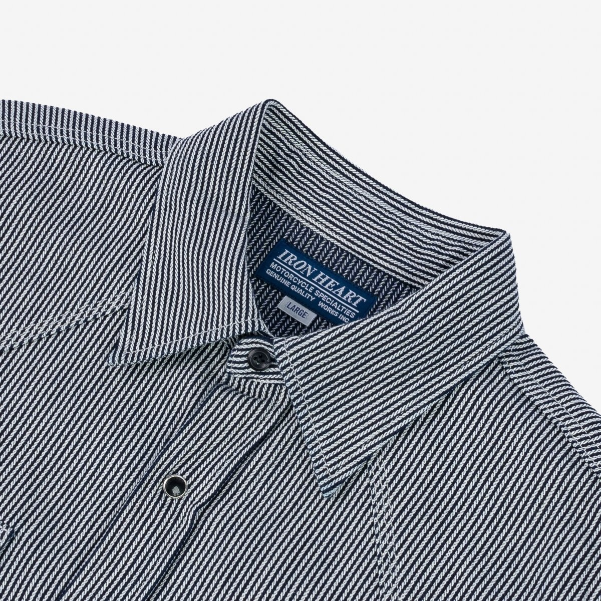 IHSH-365-IND 8oz Herringbone Hickory Stripe Sawtooth Western Shirt - Indigo - 7
