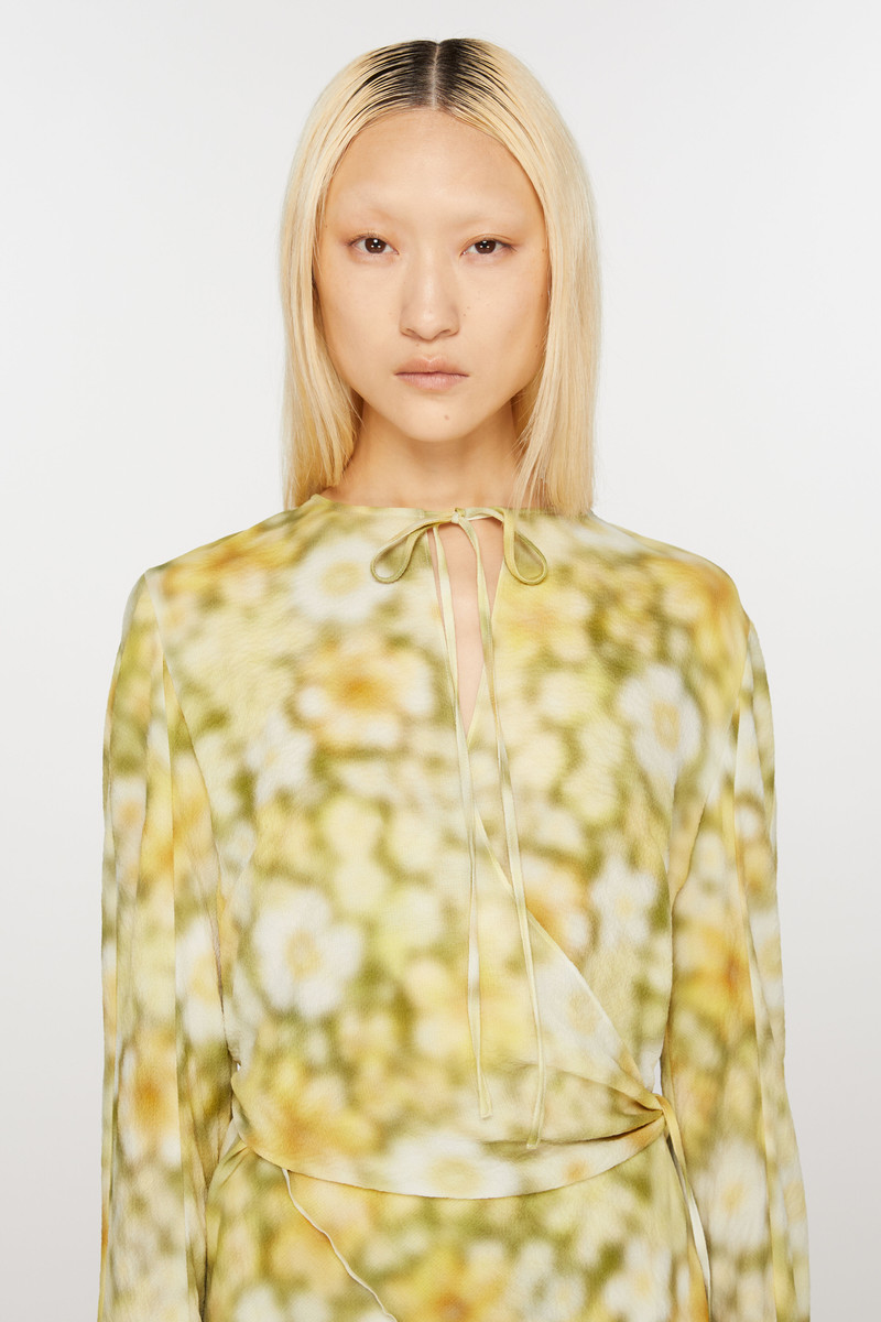 Wrap print dress - Green multi 5