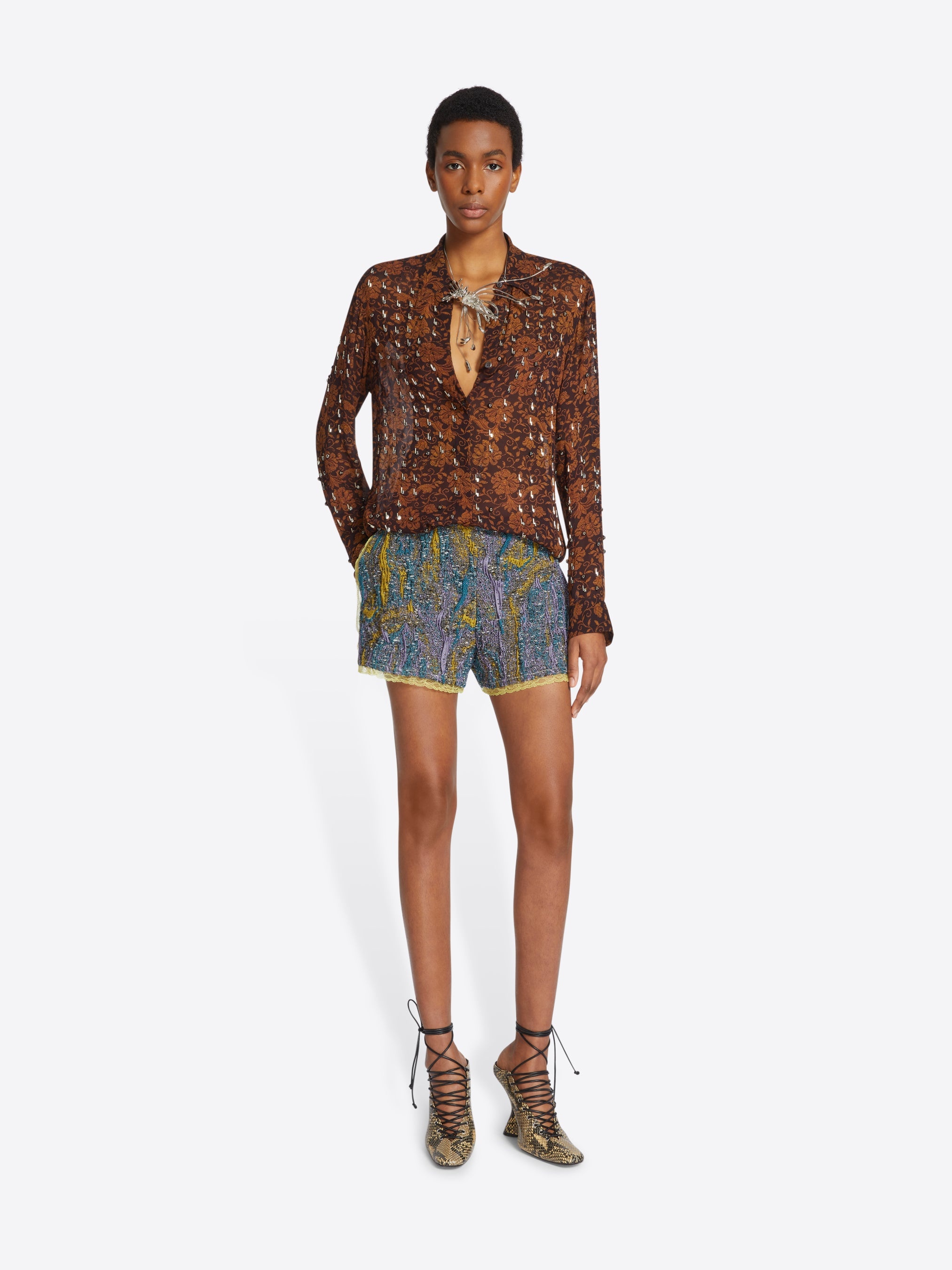 JACQUARD MINI SHORTS - 2