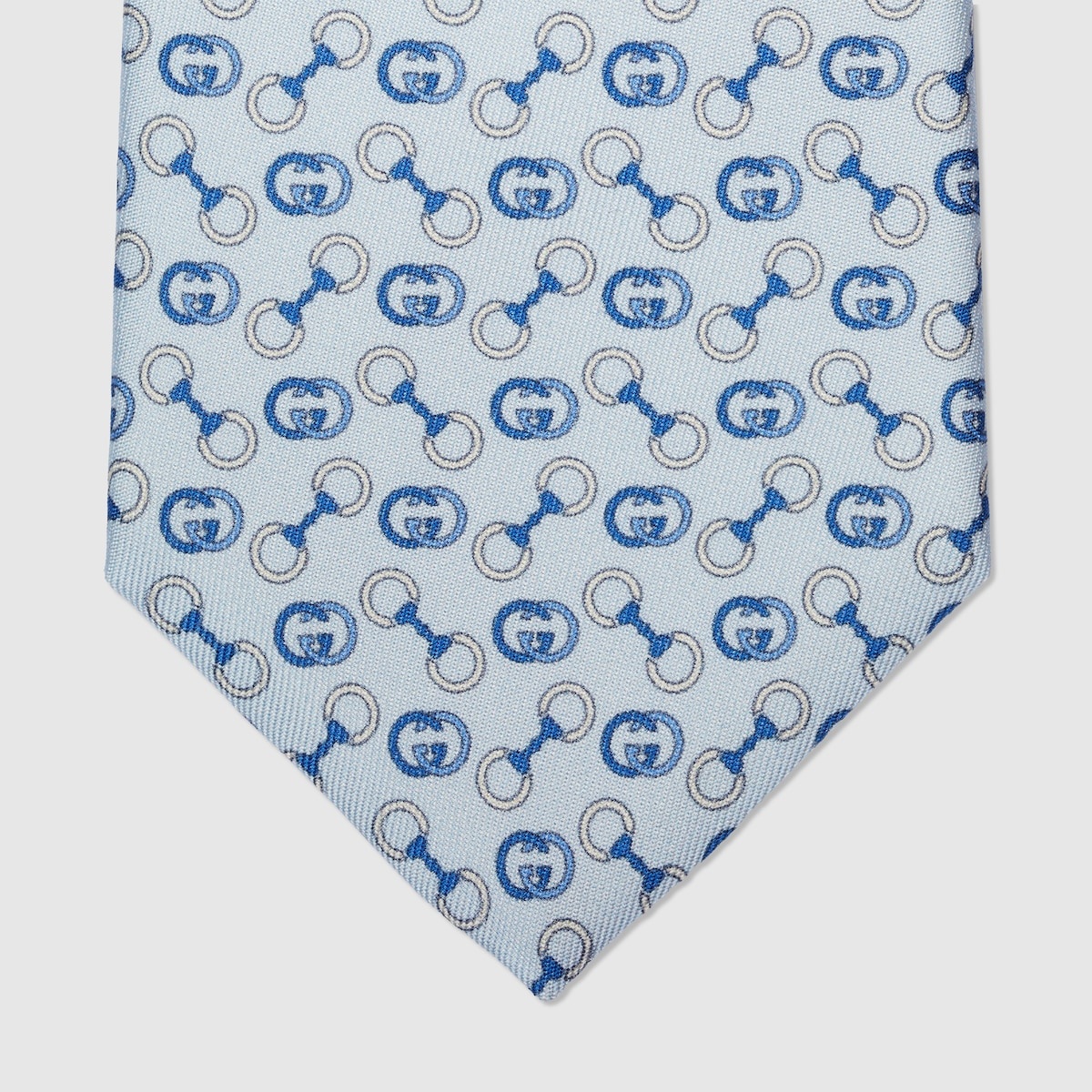 Stirrup Interlocking G print silk tie - 4