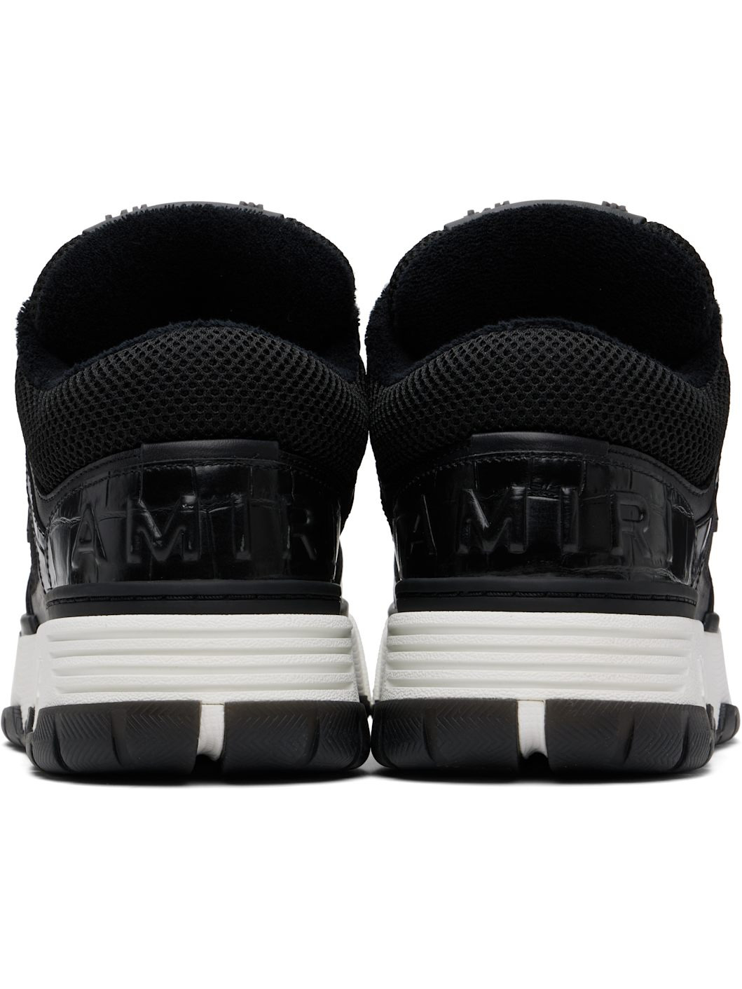 Black Croc Debossed MA-1 Sneakers - 2