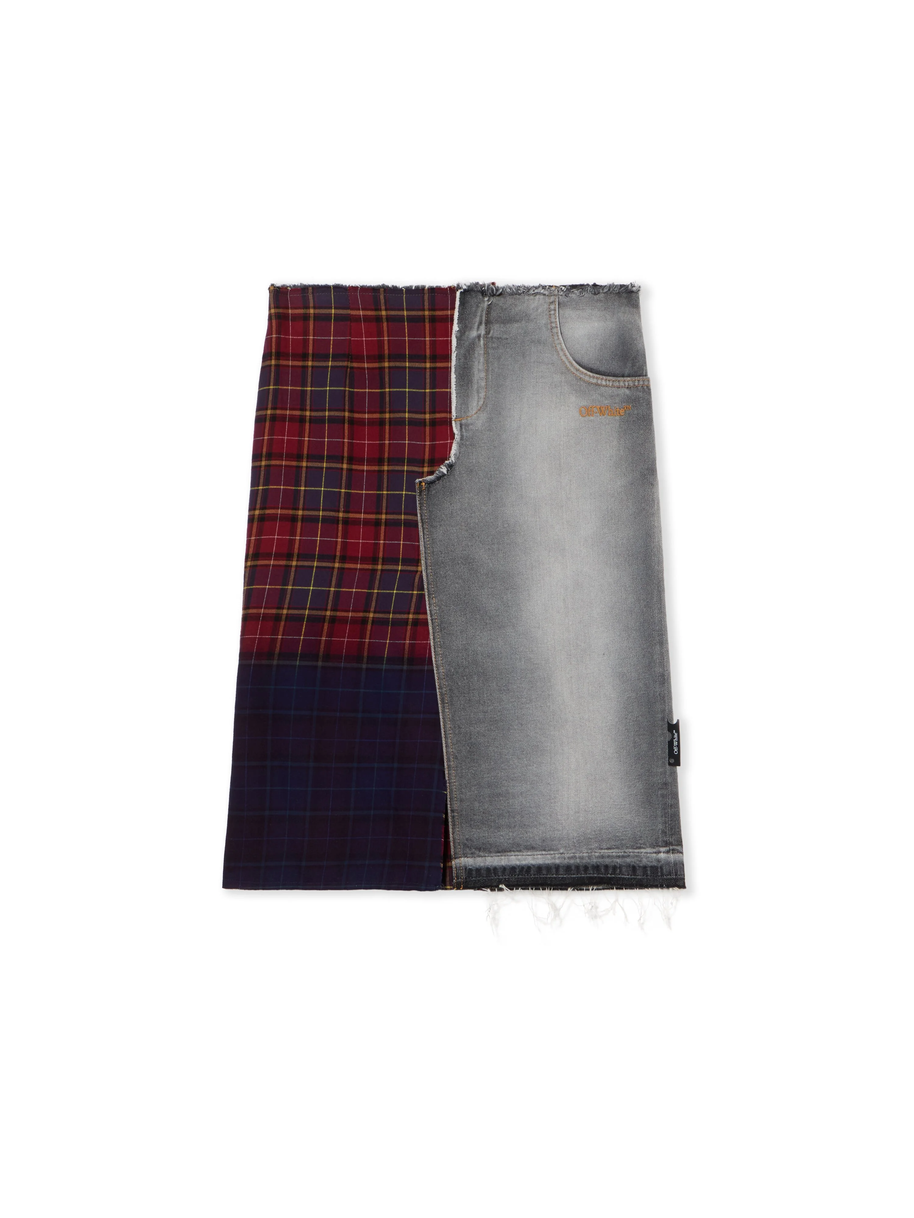 Check Flannel Denim Skirt - 1