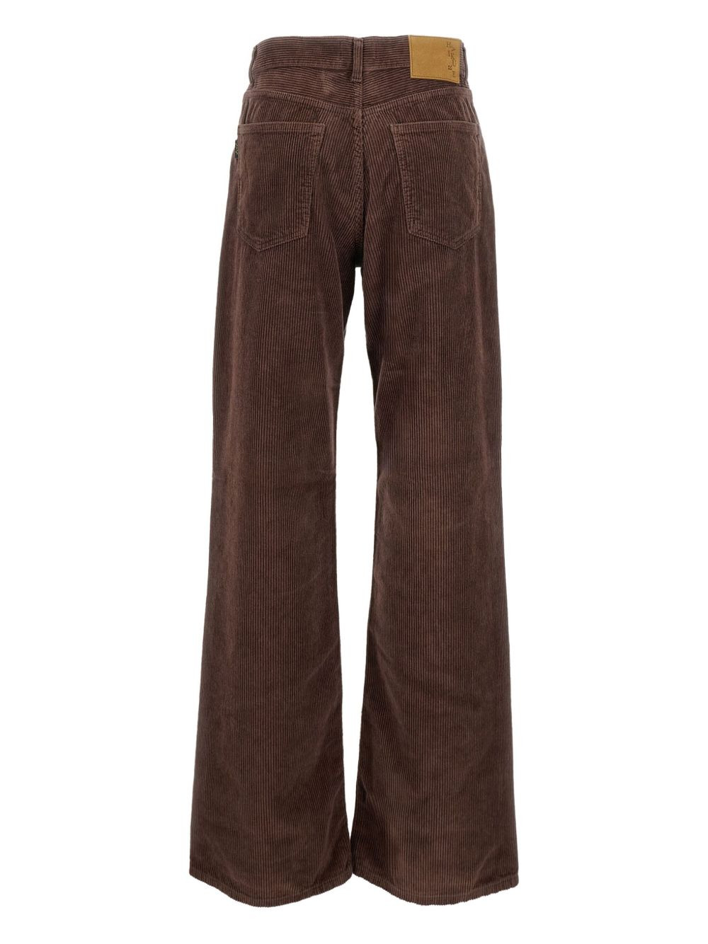 logo-patch corduroy trousers - 2