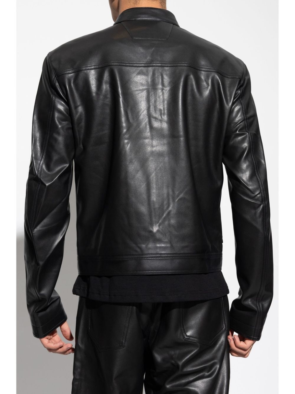 zipped leather jacket - 4