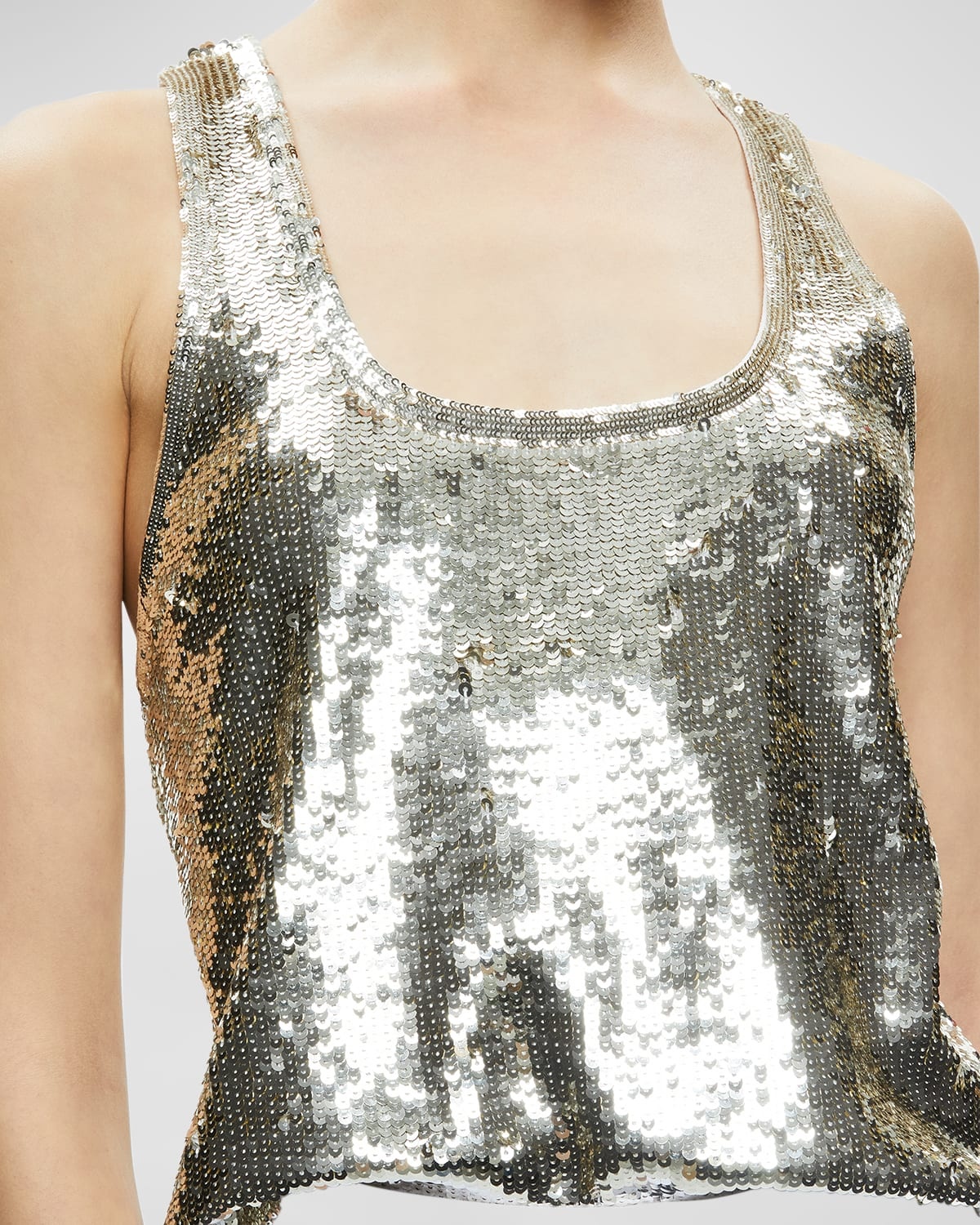 Avril Sequined Boxy Tank Top - 5