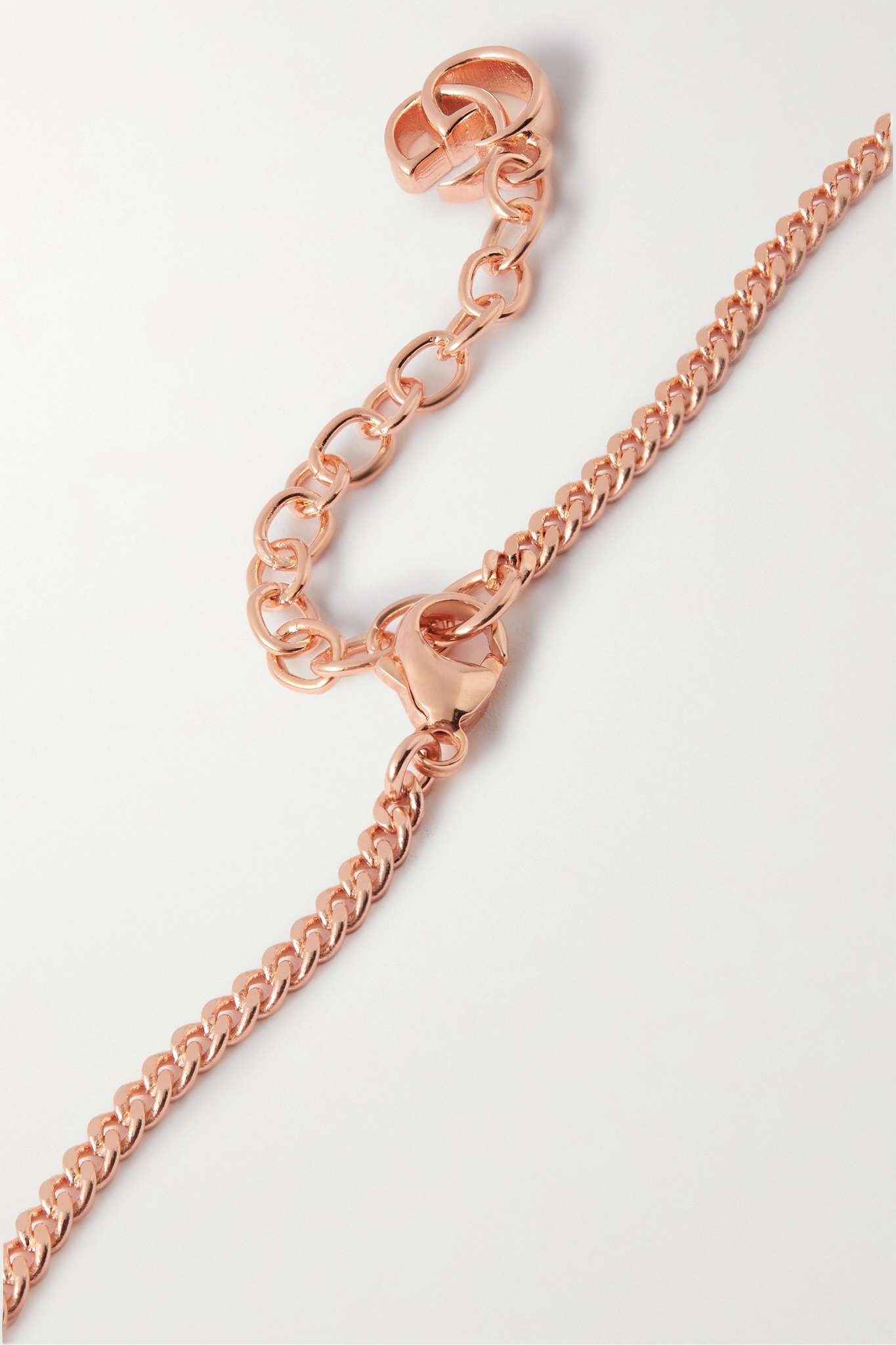 Rose gold-tone, crystal and faux pearl necklace - 3