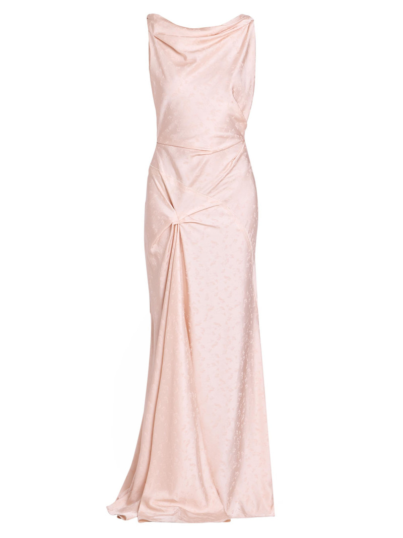 Women's Textured Satin Asymmetric Drape Gown - Blossom 1