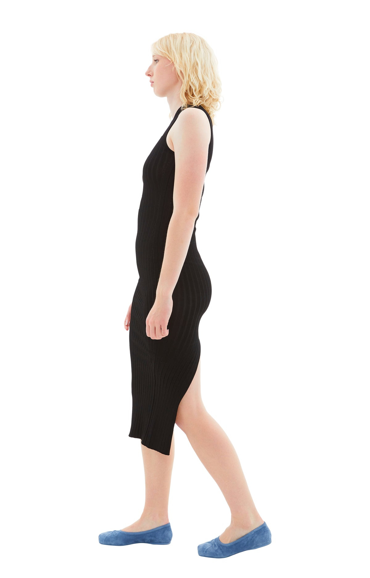 KNITTED SLEEVELESS DRESS W/MARNI LOGO (BLACK) - 2