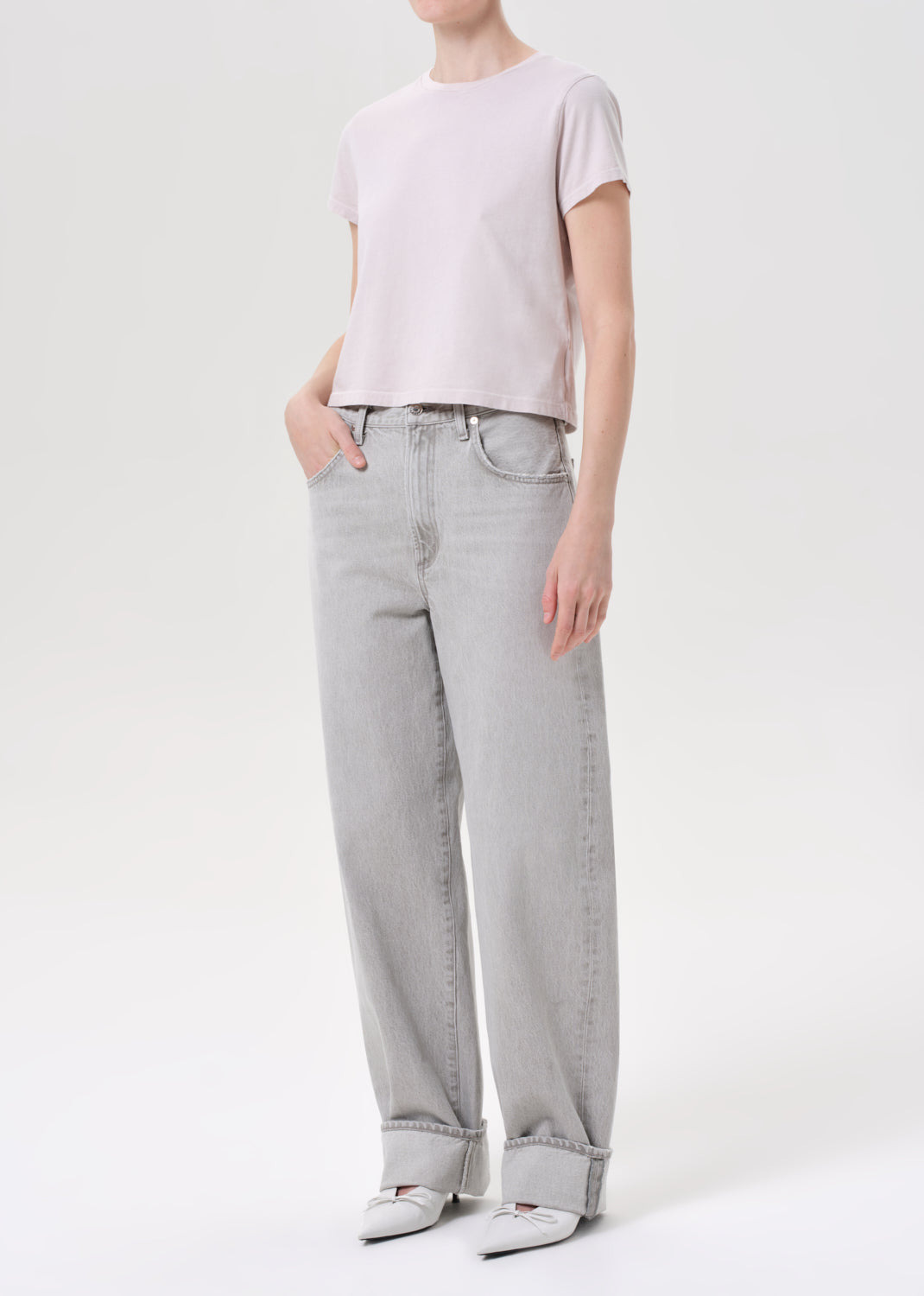 ADINE SHRUNKEN TEE IN ROSEWATER - 5