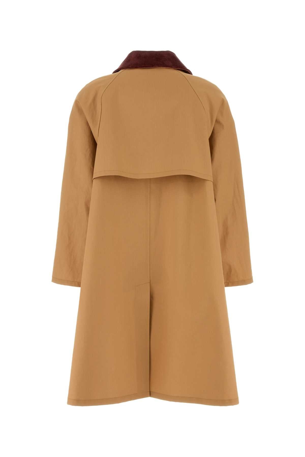 Prada Women Camel Cotton Overcoat - 2