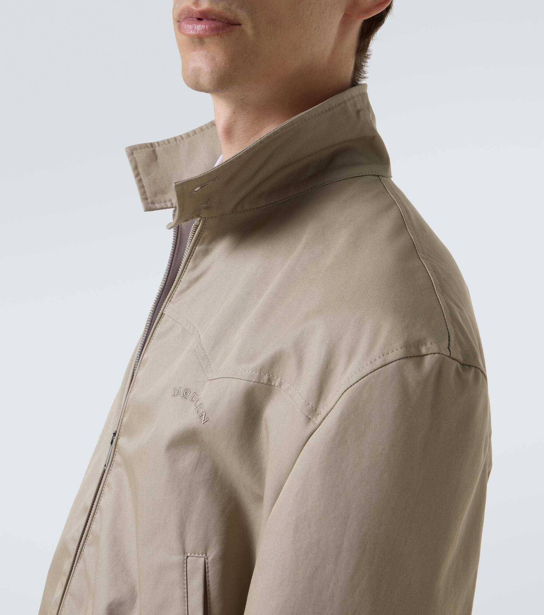 Logo cotton gabardine jacket - 6