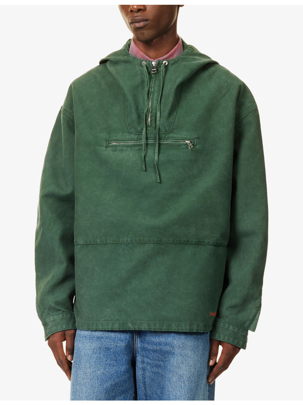 Hooded Long Sleeve Cotton Anorak - 3