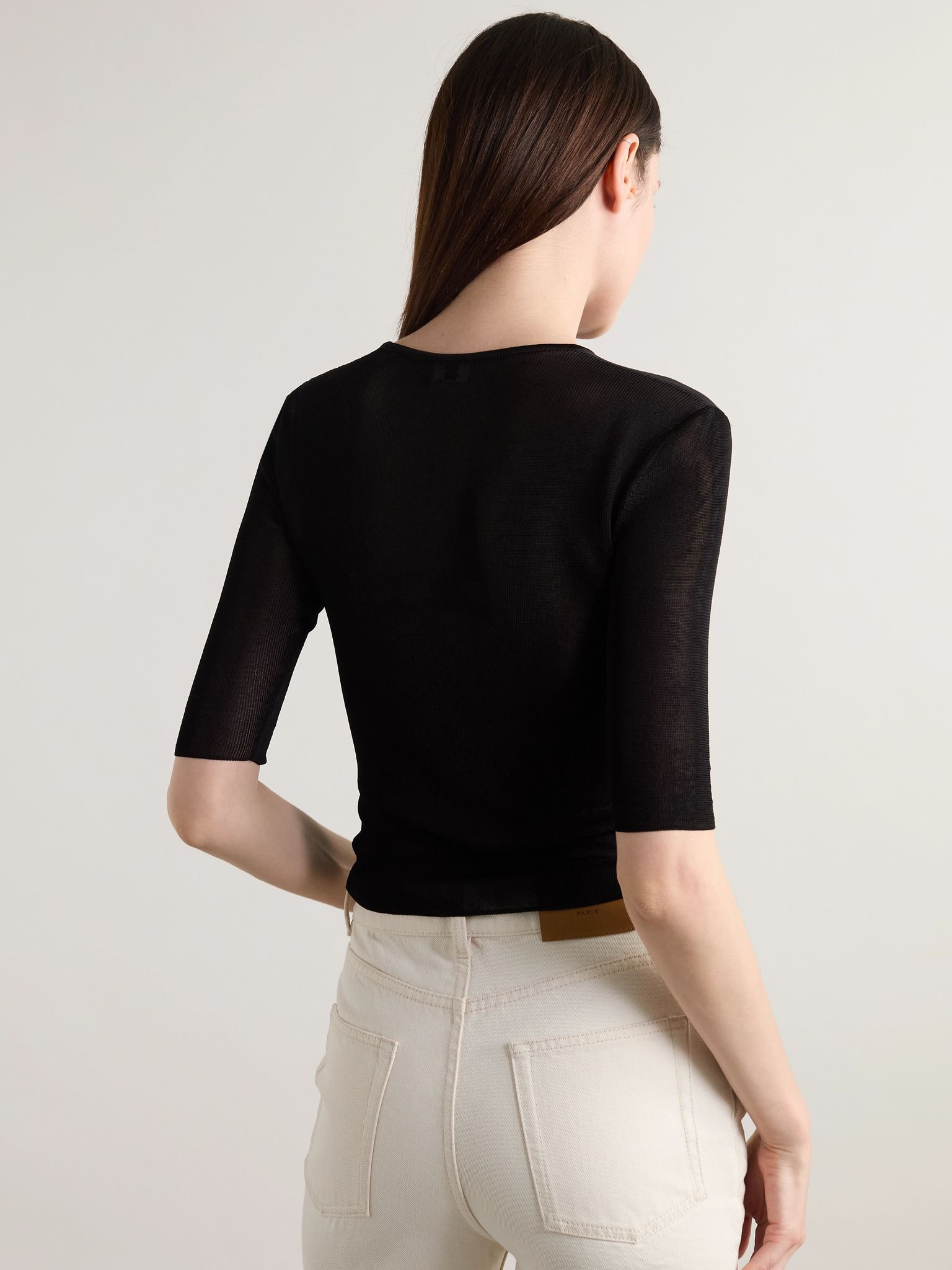 Embellished knitted top Black - 3