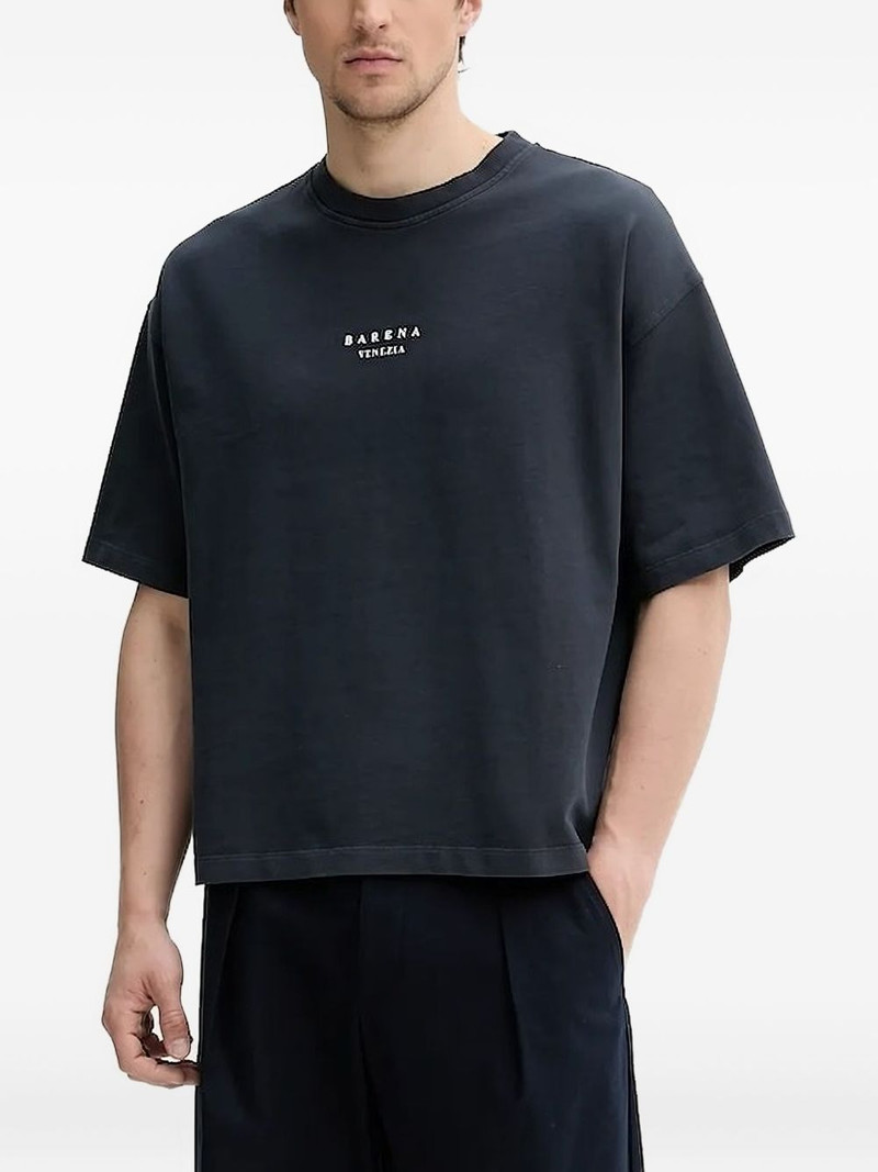 logo-embroidered T-shirt 1