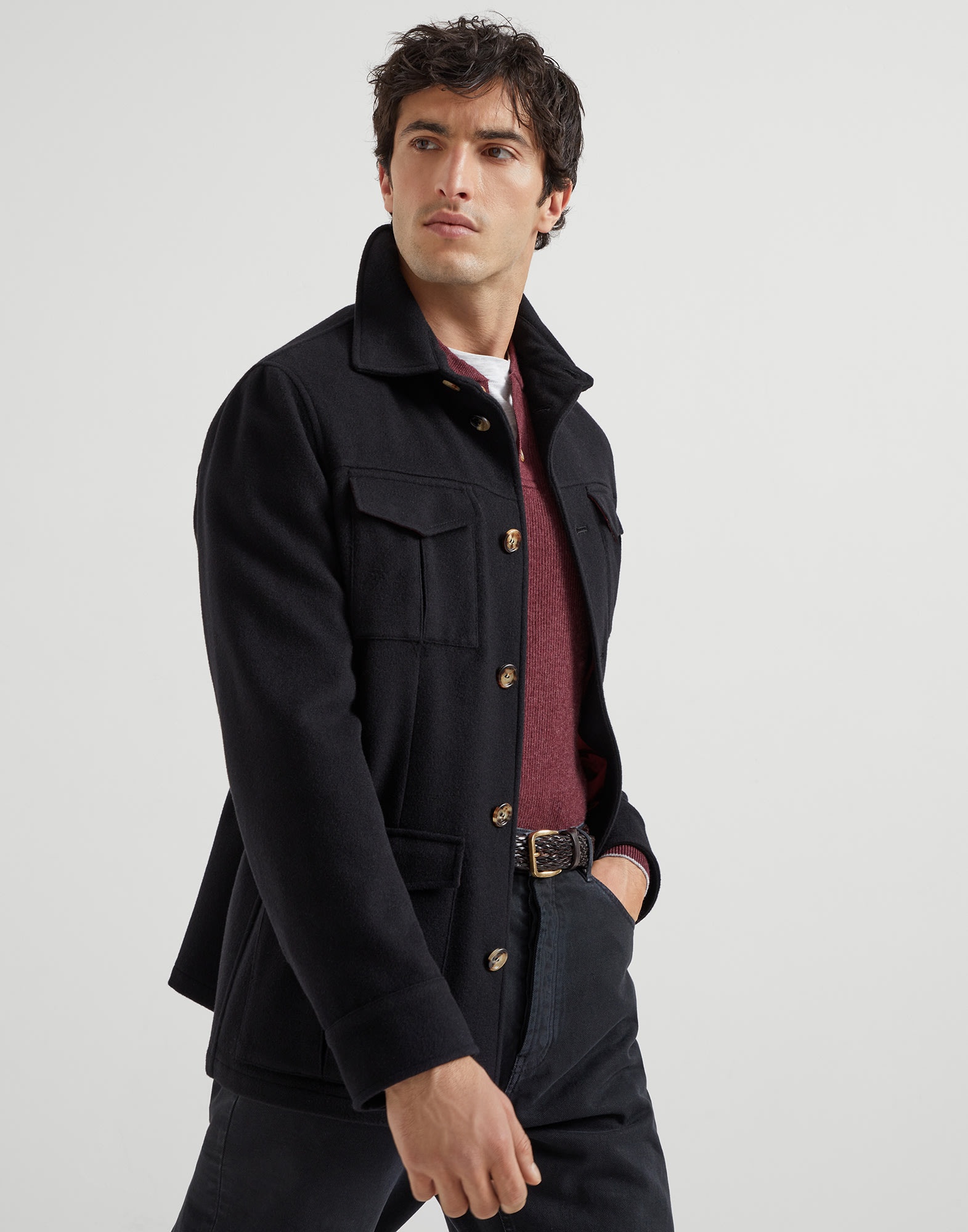 Lightweight water-resistant cashmere safari jacket - 4