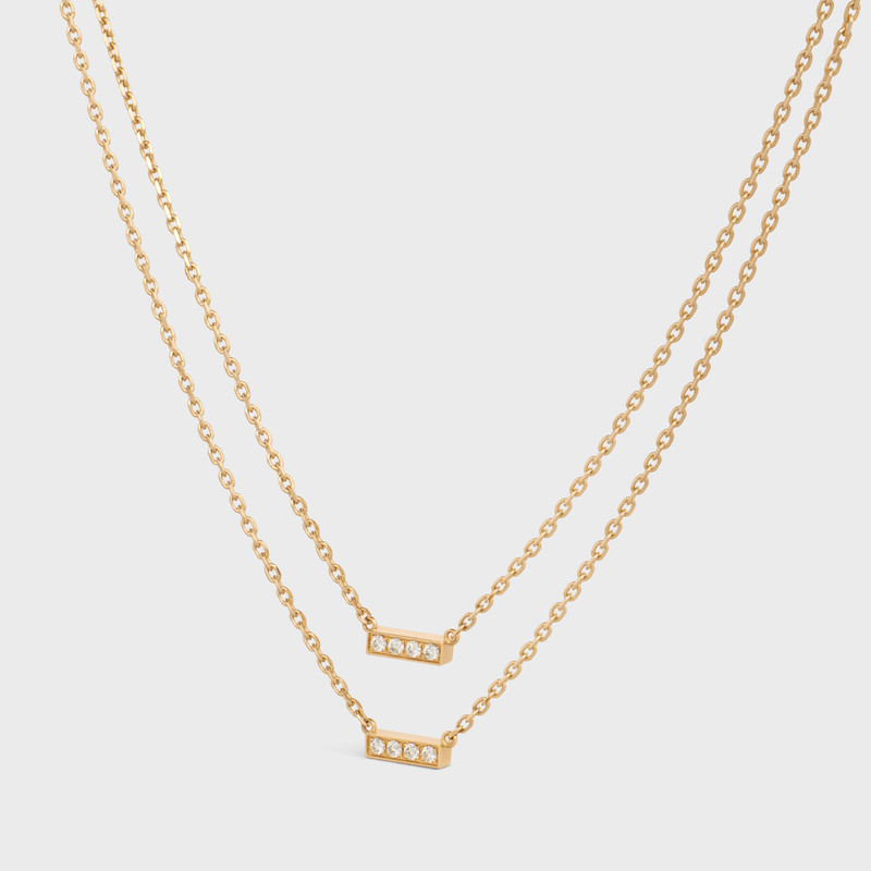 CELINE Celine Line Double Necklace in Yellow Gold and Diamonds outlook