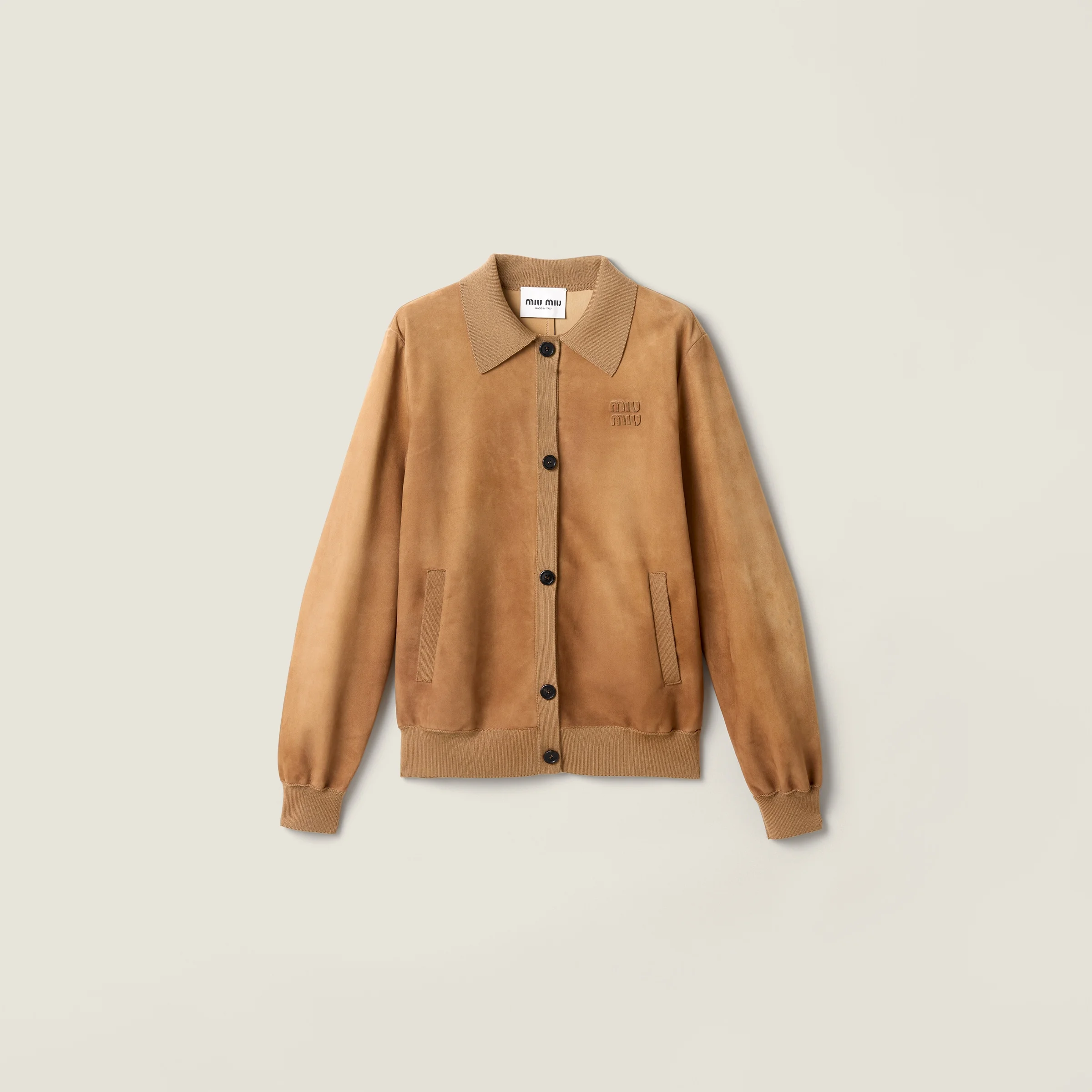 Waxed suede blouson jacket - 1