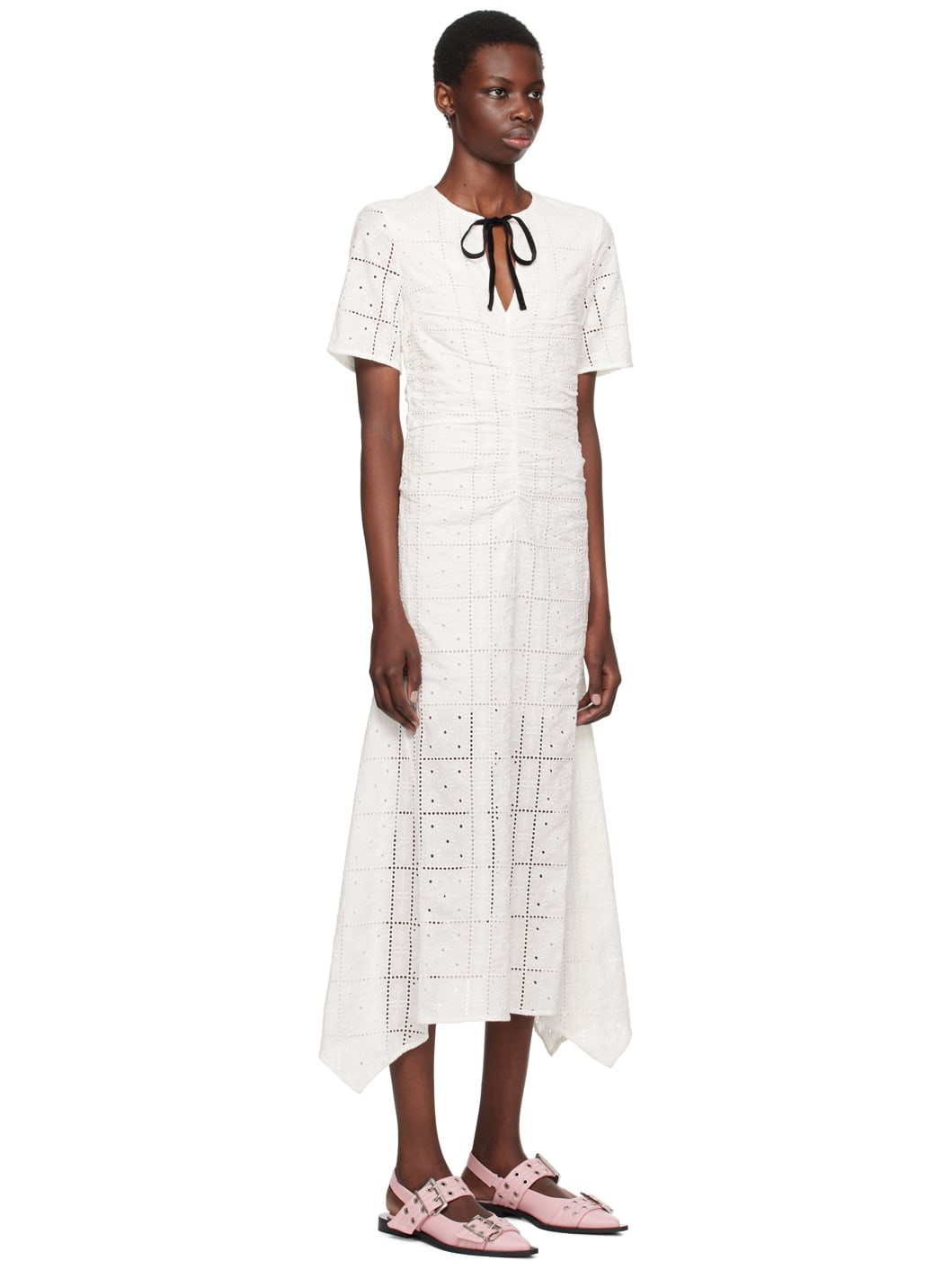 White Broderie Anglaise Maxi Dress - 2