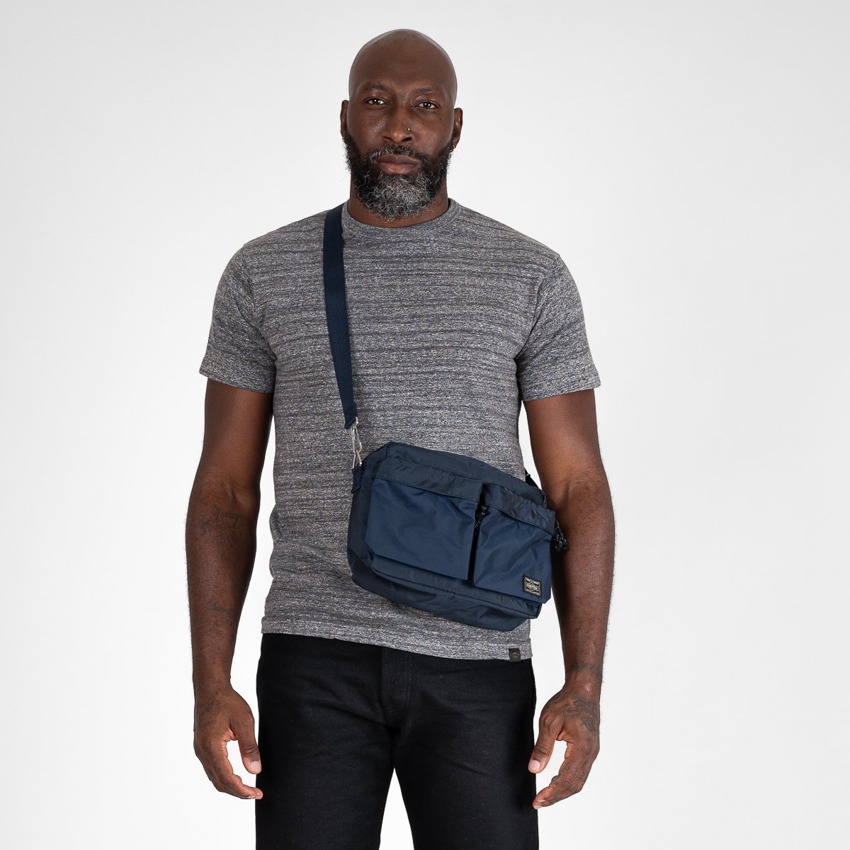 POR-FOR-SHLS-NAV Porter - Yoshida & Co. - Force Small Shoulder Bag - Navy Blue - 2