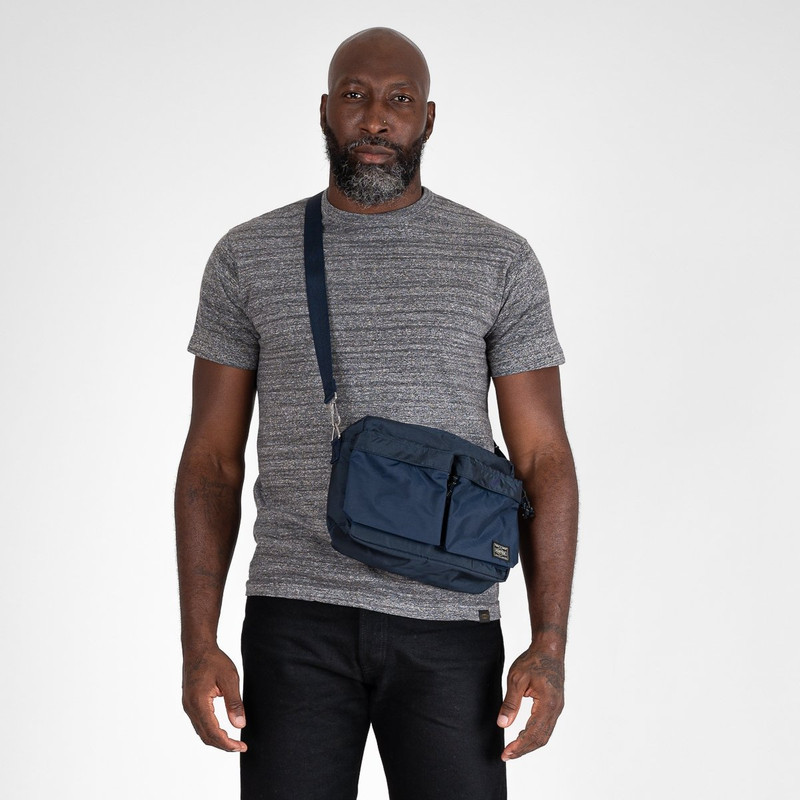 Iron Heart POR-FOR-SHLS-NAV Porter - Yoshida & Co. - Force Small Shoulder Bag - Navy Blue outlook