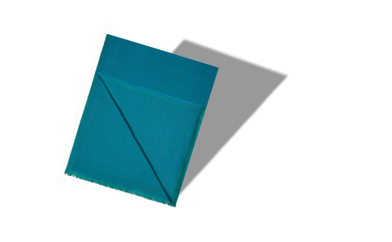 Manolo Blahnik Teal Superfine Cashmere Scarf outlook