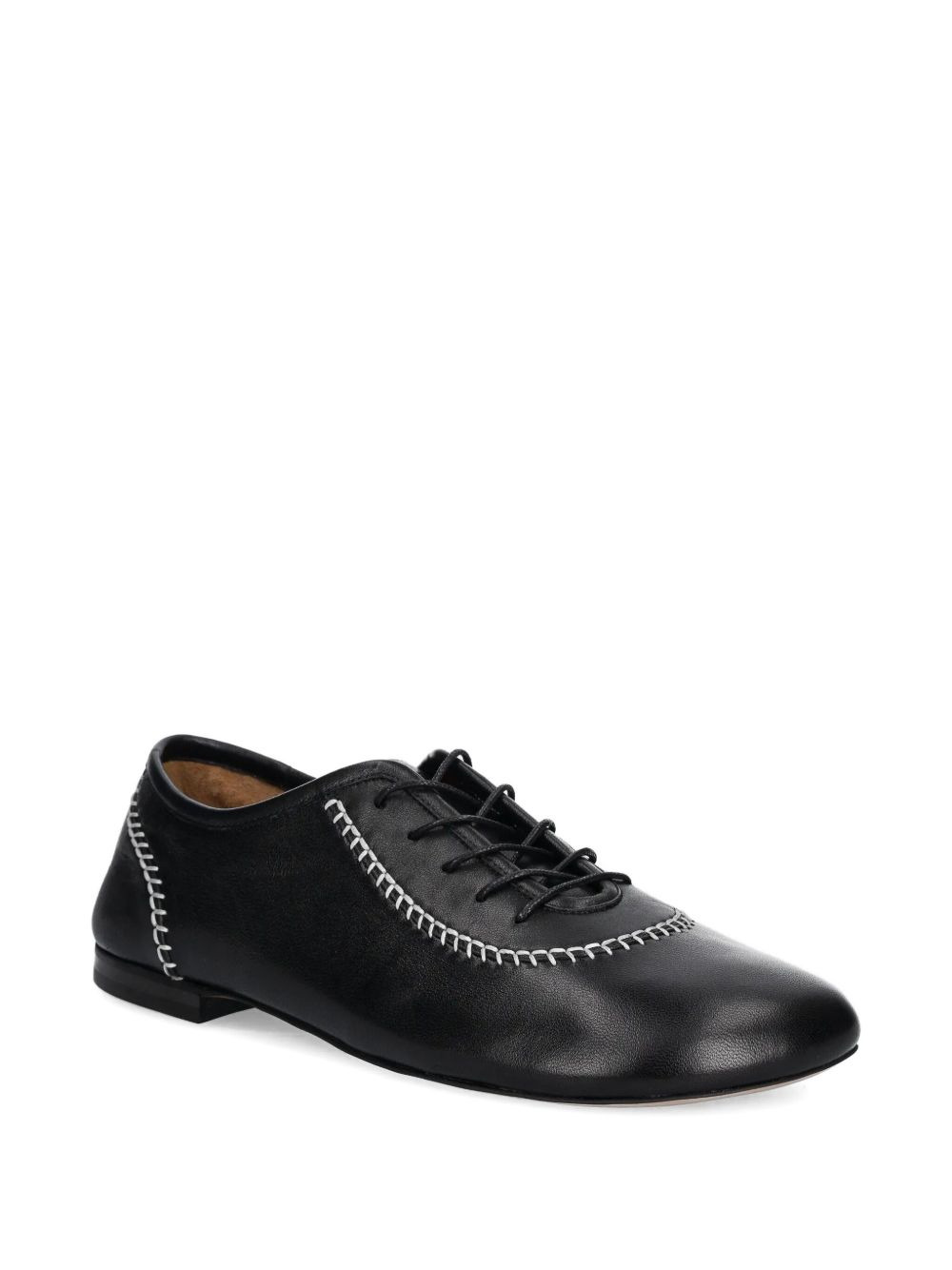 lace-up contrast-stitch shoes - 2
