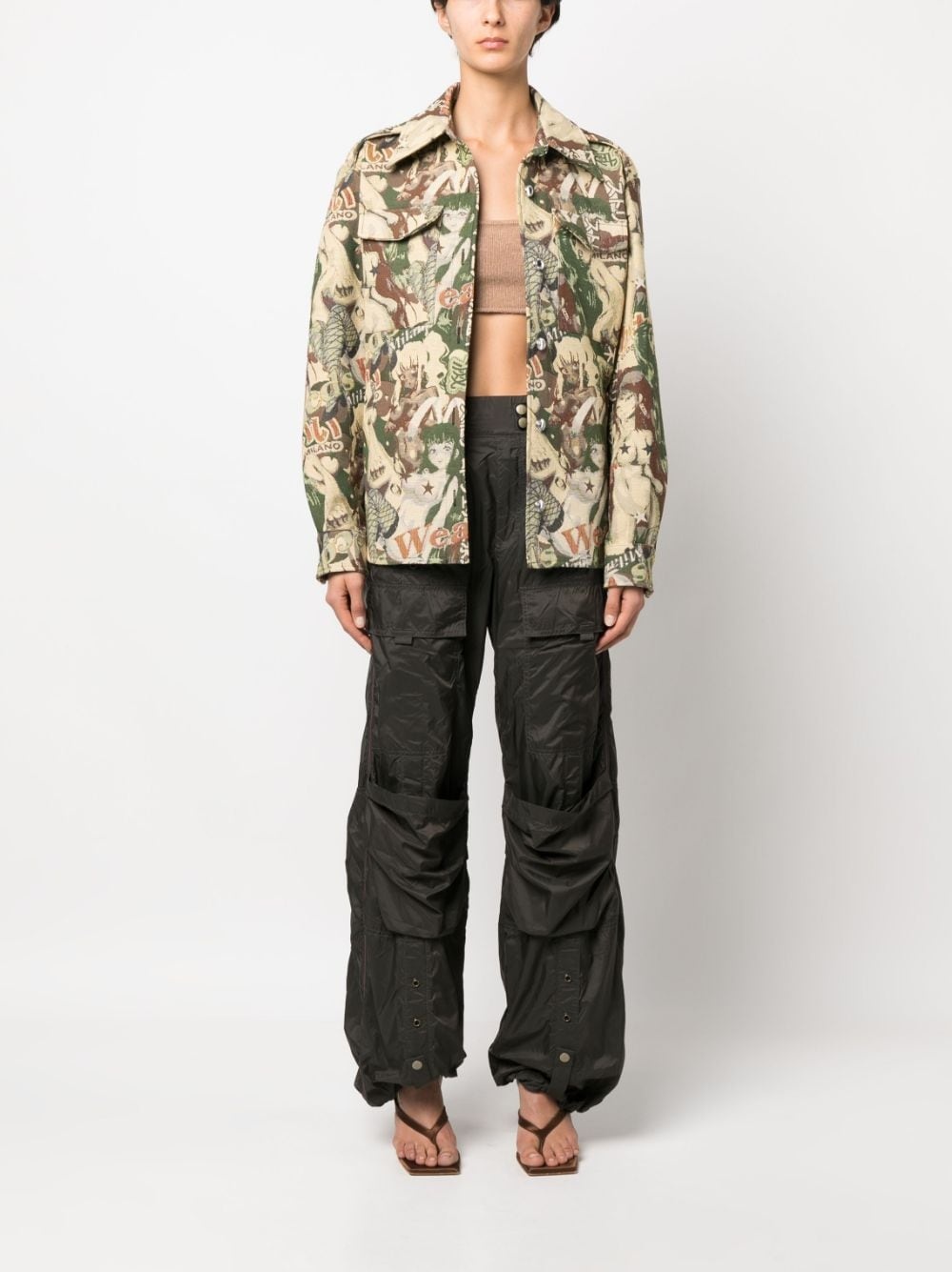 Hentai jacquard-pattern shirt jacket - 2