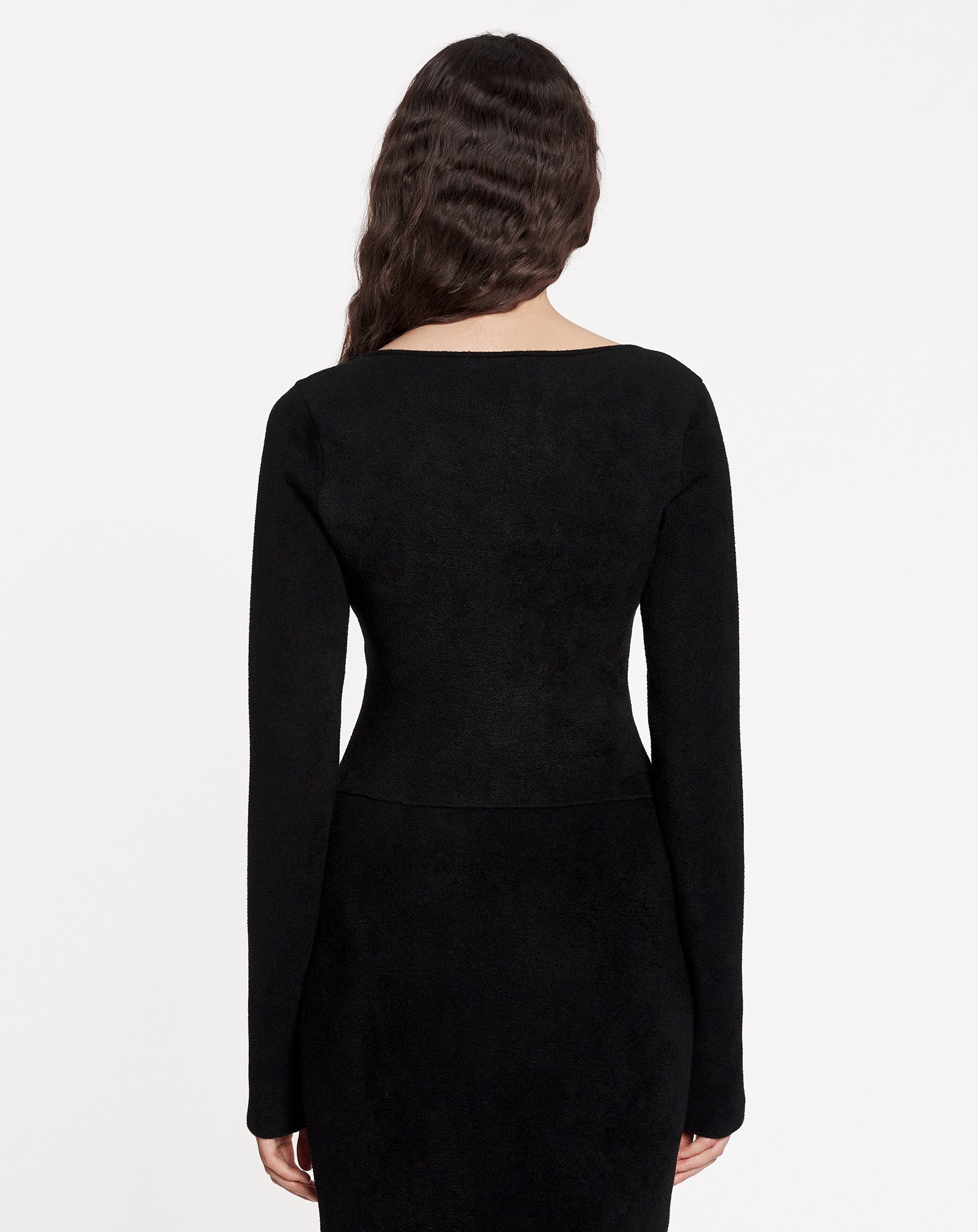 V-NECK JACQUARD CARDIGAN - 4