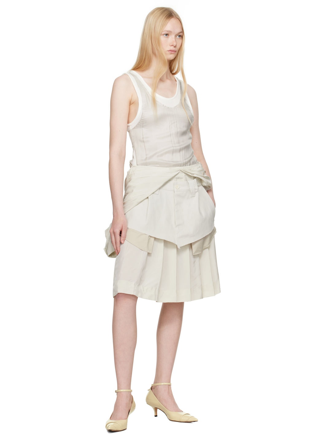 Beige 'Anonymity of the lining' Midi Dress - 5