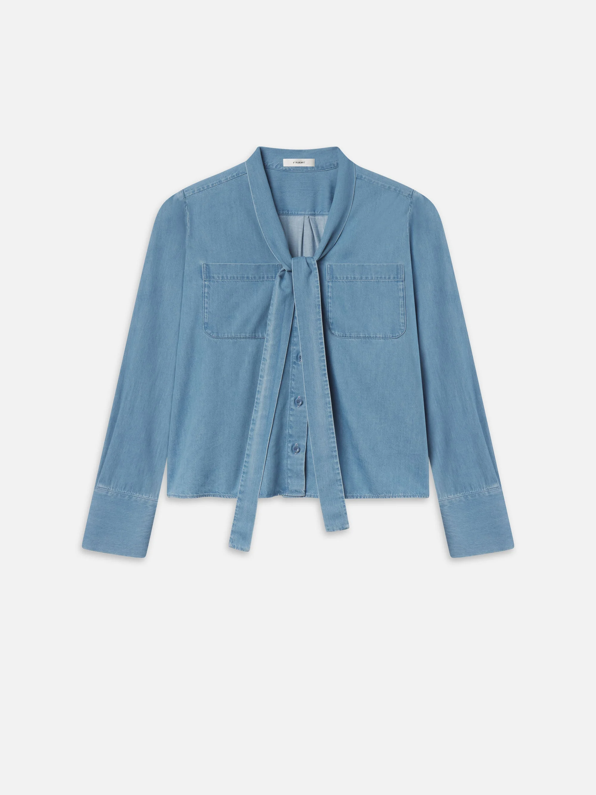 The Denim Modern Tie Blouse - 1
