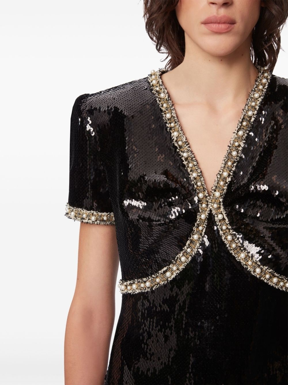 sequin-design mini dress - 5