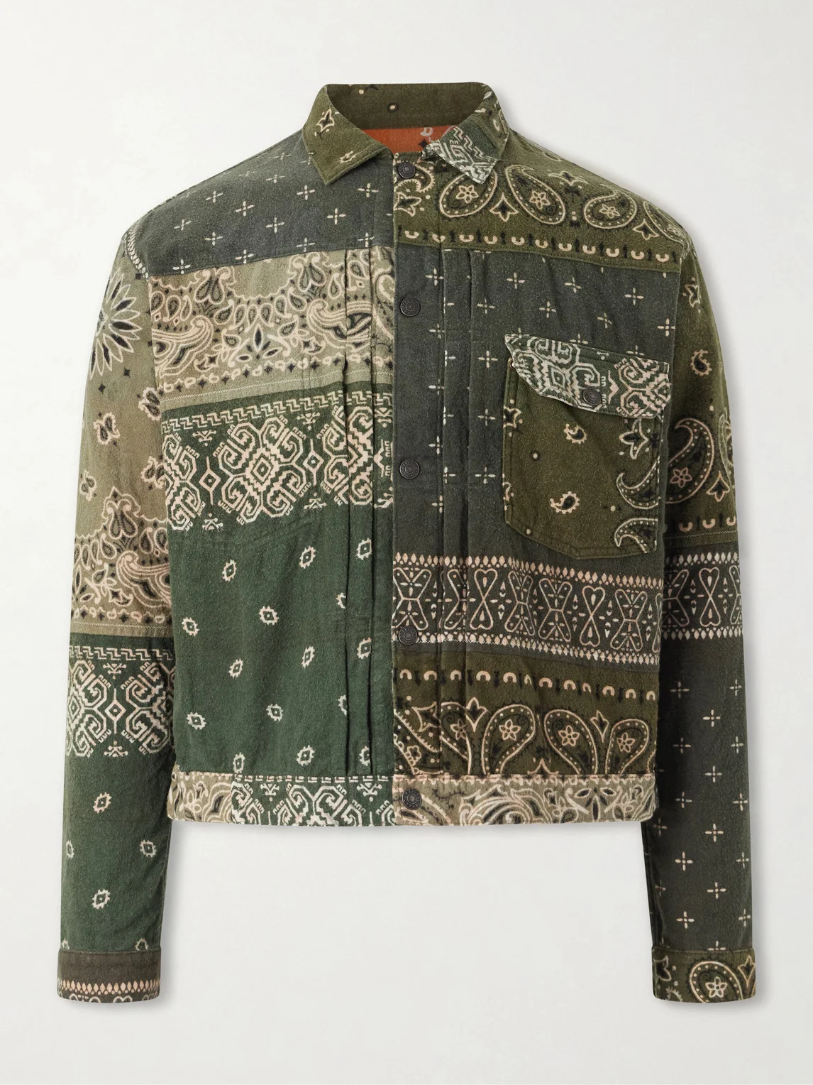 Reversible Bandana-Print Cotton-Flannel Jacket - 1