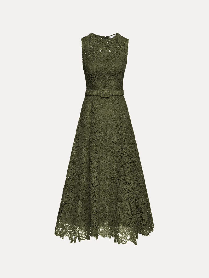 FEATHER SCROLL GUIPURE DRESS 1