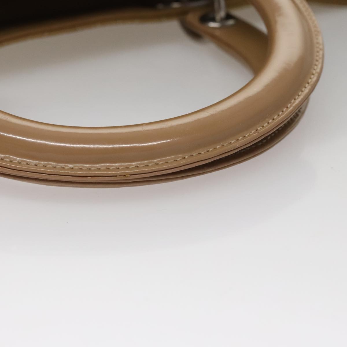 DIOR Canage Hand Bag Nylon Beige Silver - 7