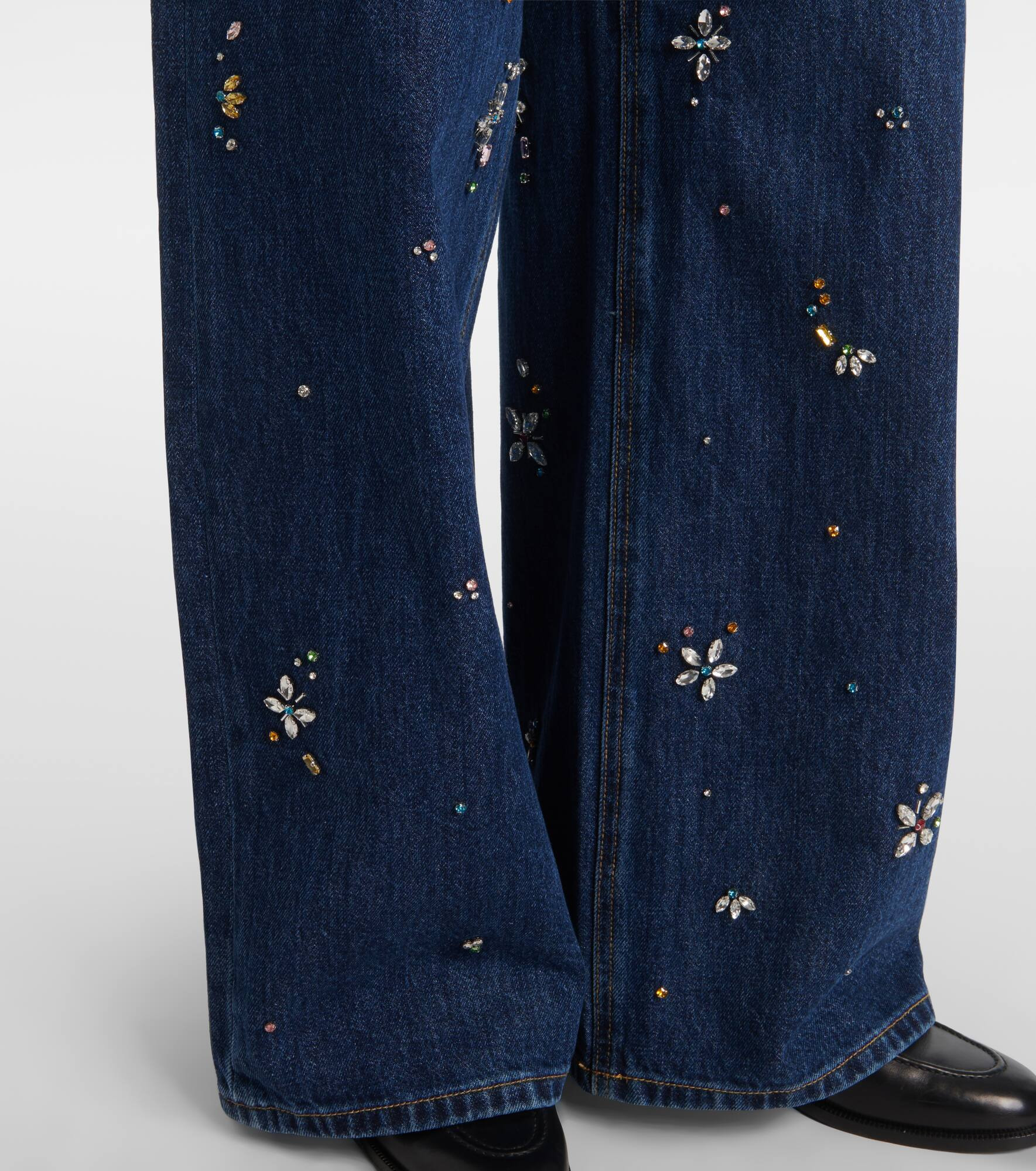 Embellished high-rise wide-leg jeans - 5