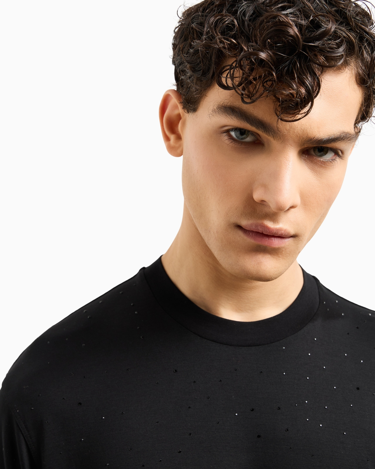 ASV CLUBWEAR T-SHIRT IN A LYOCELL BLEND JERSEY WITH ALL-OVER RHINESTONES - 5