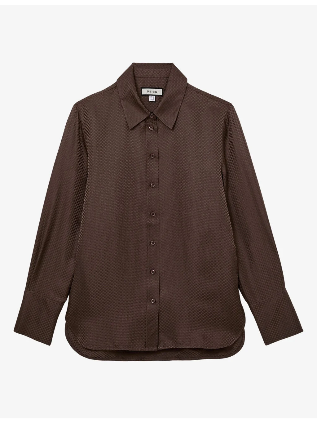 Aliana Jacquard Long-Sleeve Silk Shirt - 1