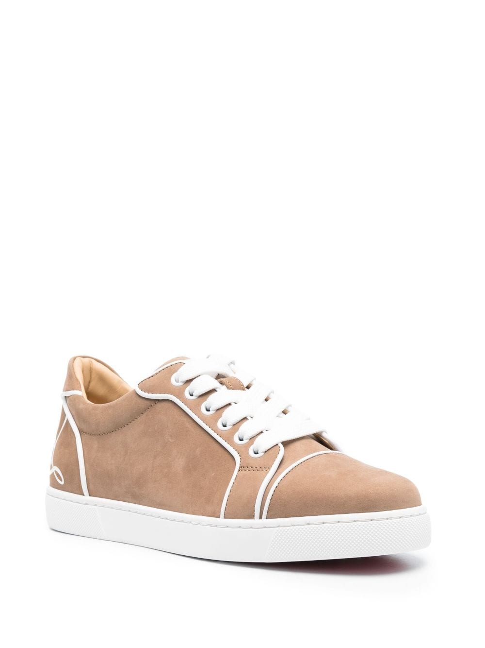 logo-print leather sneakers - 2