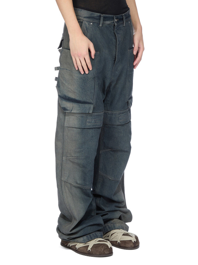 Stefan Wide-Leg Distressed Denim Cargo Trousers Dark gray 2